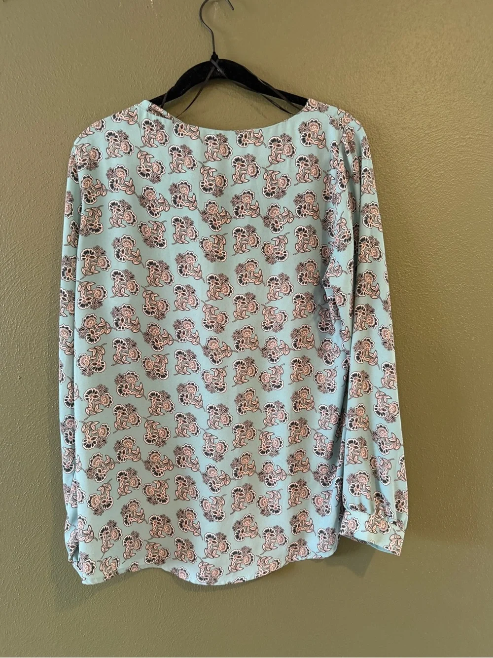 Pleione Light Blue Floral Long Sleeve Top - Picture 2 of 3